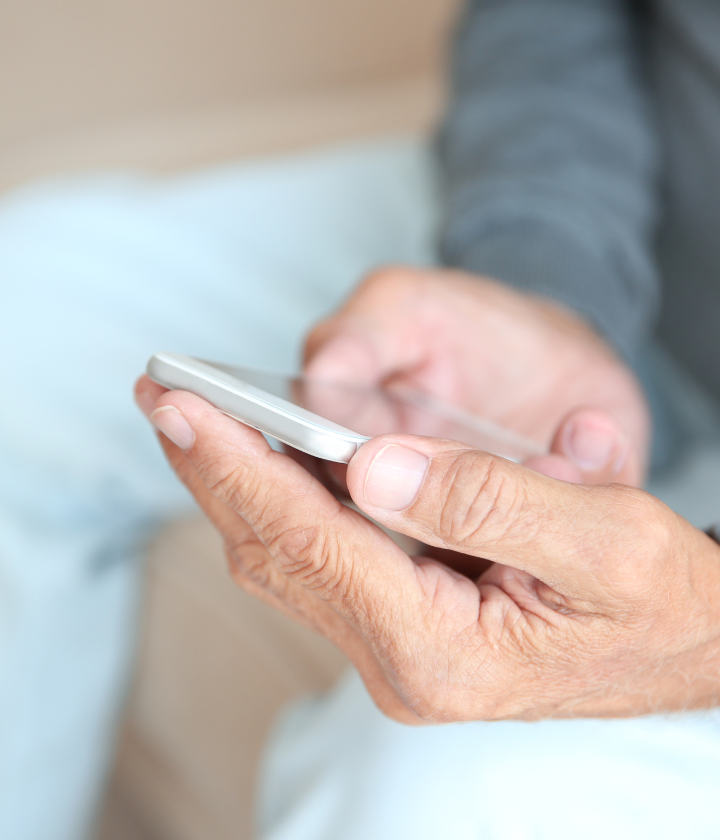 Man holding mobile phone